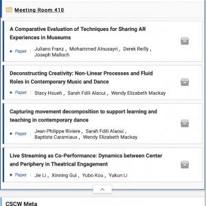 CSCW 2019 Program listing on an iPhone